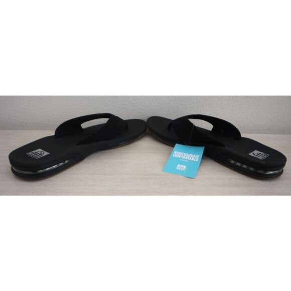 Reef Men's Sz 14 Black/Silver Fanning Flip-Flop Sandals w/Built-In Bottle Opener - Picture 12 of 15